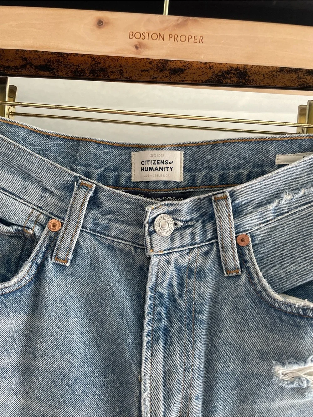 Citizens Of Humanity Light Distress Wash Daphne Crop Jeans - Picture 5 of 8